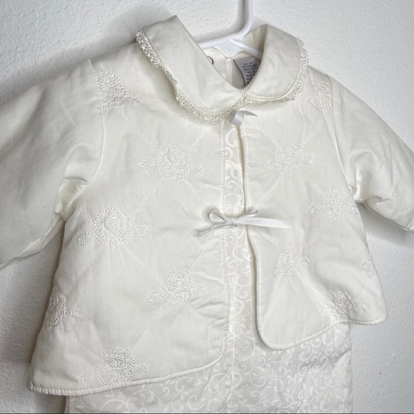 First impressions 3 piece white formal outfit baptism christening classic Easter - Picture 2 of 4